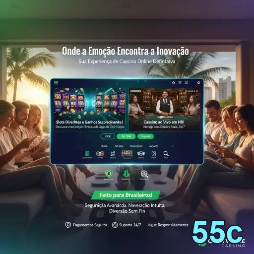 Ilustração de Experimente o aplicativo cassino 55c para Android e iOS